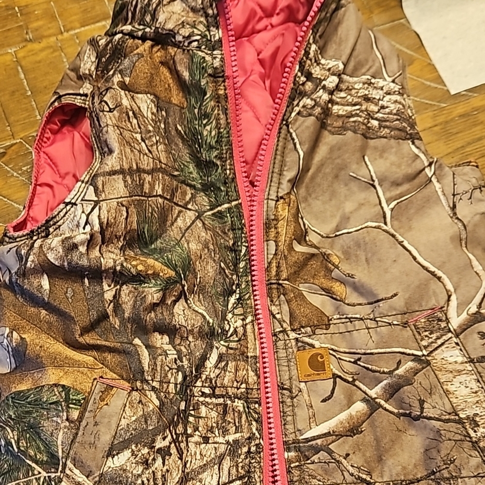 Camouflage Vest with Pink Lining